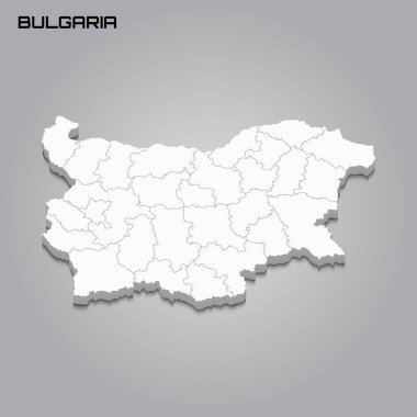 Bölgelerin sınırlarıyla 3d haritası