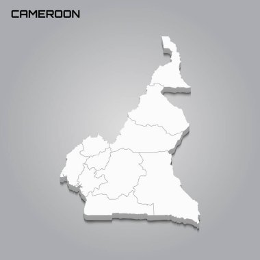 Bölgelerin sınırlarıyla 3d haritası