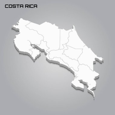 Bölgelerin sınırlarıyla 3d haritası