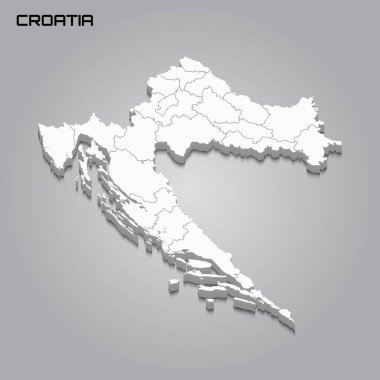 Bölgelerin sınırlarıyla 3d haritası