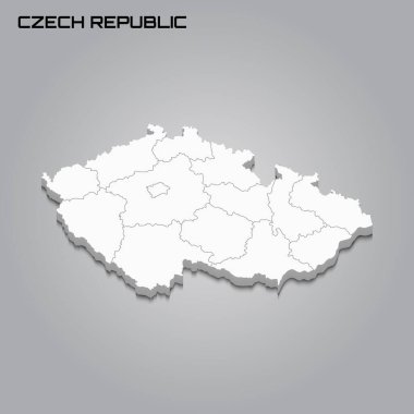 Bölgelerin sınırlarıyla 3d haritası