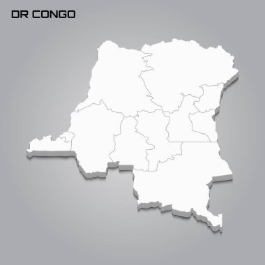 Bölgelerin sınırlarıyla 3d haritası