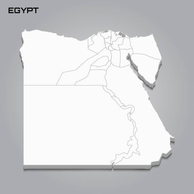 Bölgelerin sınırlarıyla 3d haritası