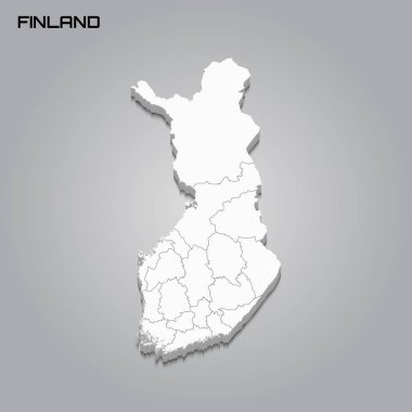 Bölgelerin sınırlarıyla 3d haritası