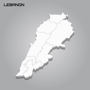 Bölgelerin sınırlarıyla 3d haritası