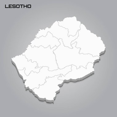 Bölgelerin sınırlarıyla 3d haritası