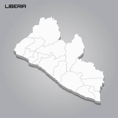 Bölgelerin sınırlarıyla 3d haritası