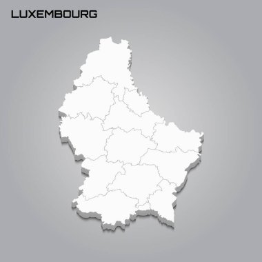 Bölgelerin sınırlarıyla 3d haritası