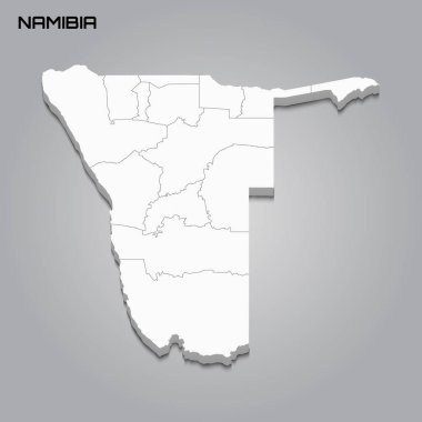 Bölgelerin sınırlarıyla 3d haritası