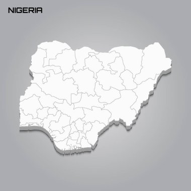 Bölgelerin sınırlarıyla 3d haritası