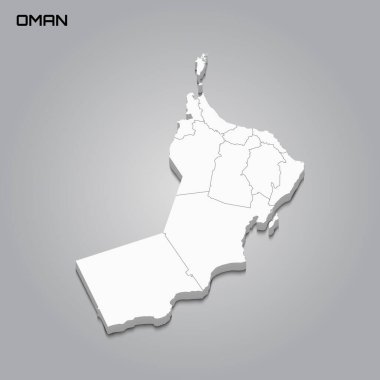 Bölgelerin sınırlarıyla 3d haritası