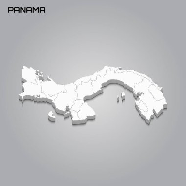 Bölgelerin sınırlarıyla 3d haritası