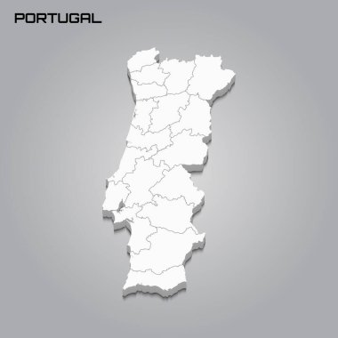 Bölgelerin sınırlarıyla 3d haritası