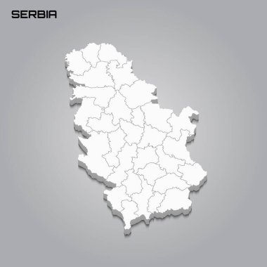 Bölgelerin sınırlarıyla 3d haritası