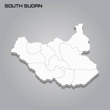 Bölgelerin sınırlarıyla 3d haritası