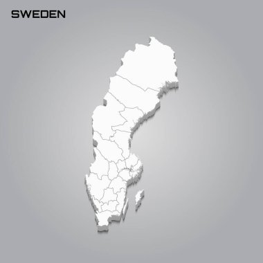 Bölgelerin sınırlarıyla 3d haritası