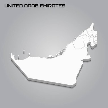 Bölgelerin sınırlarıyla 3d haritası