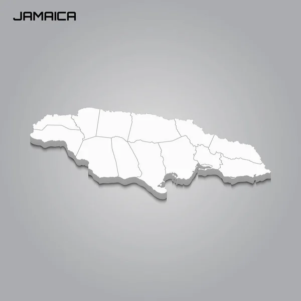 3d mapa com fronteiras de regiões —  Vetores de Stock