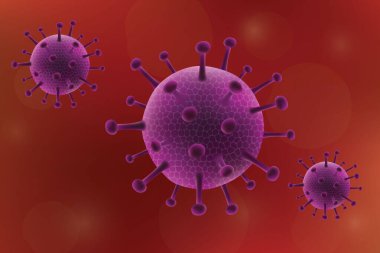 3D gerçekçi Coronavirus. Virüs arkaplanı