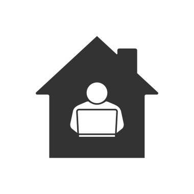 Uzaktan çalışma çevrimiçi simgesi. Evden çalış..