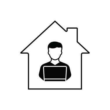 Uzaktan çalışma çevrimiçi simgesi. Evden çalış..