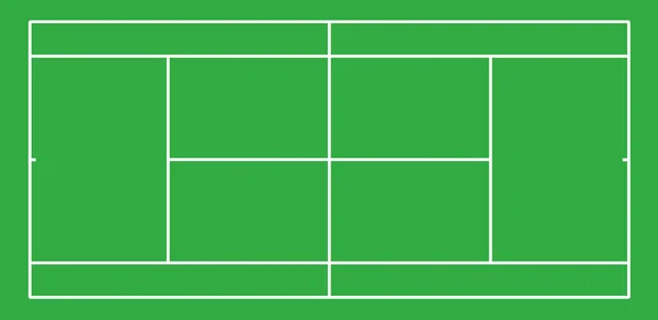 Terrain Tennis Vue Dessus Avec Proportion Correcte — Image vectorielle