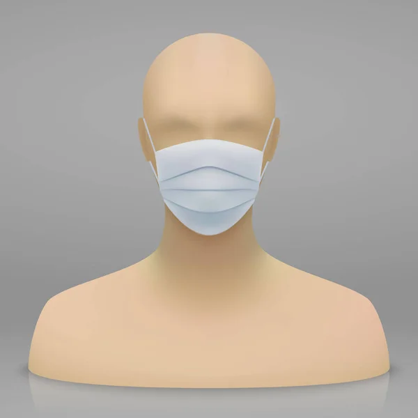 Cabeza Maniquí Realista Con Máscara Facial Médica — Archivo Imágenes Vectoriales