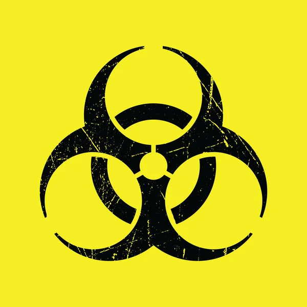 Grunge biyolojik tehlike sembolü. Biyolojik uyarı işareti