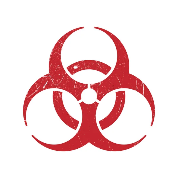 Grunge Styled Biohazard Symbol Biological Warning Sign — Stock Vector