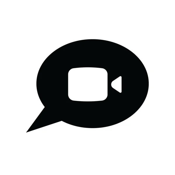 Videohívás Ikon Online Chat — Stock Vector