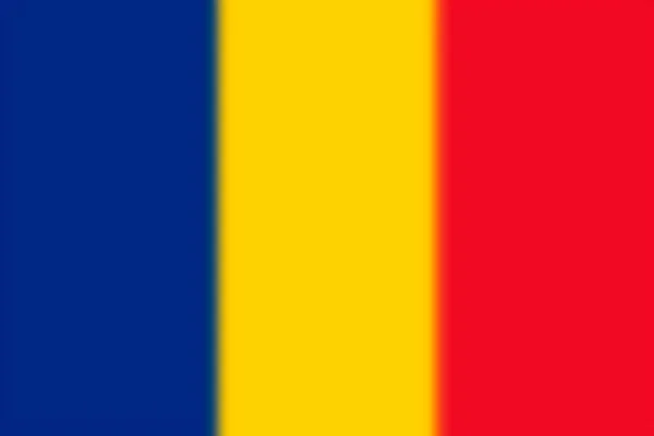 Verschwommener Hintergrund Mit Rumänischer Flagge Vektorillustration — Stockvektor
