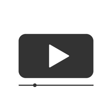 Beyaz arkaplanda video oynatıcı vektör simgesi