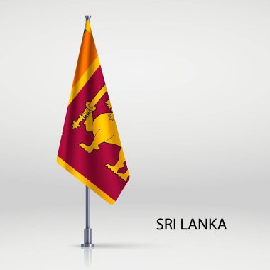 Bayrak direğine asılı Sri Lanka bayrağı