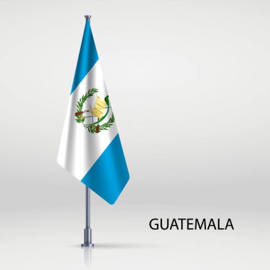 Bayrak direğine asılı Guatemala bayrağı