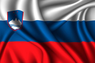 Slovenya ulusal ipek bayrağı. Vektör kumaş dokusu