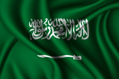 Suudi Arabistan ulusal ipek bayrağı. Vektör kumaş dokusu