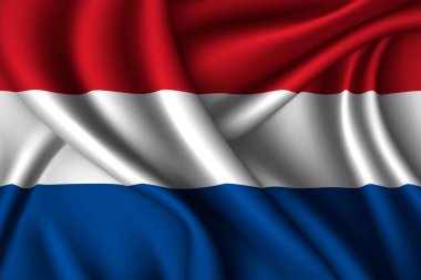 Hollanda ulusal ipek bayrağı. Vektör kumaş dokusu