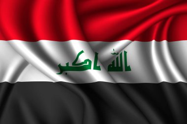 Irak ulusal ipek bayrağı. Vektör kumaş dokusu