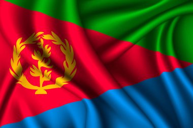 Eritre ulusal ipek bayrağı. Vektör kumaş dokusu