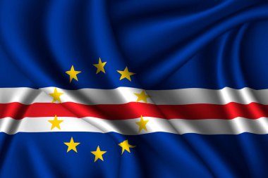 Cape Verde Ulusal İpek Bayrağı. Vektör kumaş dokusu