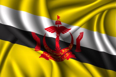 Brunei ulusal ipek bayrağı. Vektör kumaş dokusu
