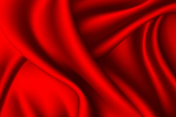 Rote Seide Oder Satin Textur Luxus Vektor Hintergrund — Stockvektor