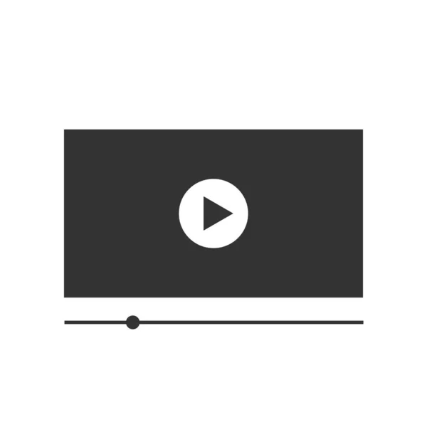 Εικονίδιο Διανύσματος Αναπαραγωγής Βίντεο Λευκό Φόντο — Διανυσματικό Αρχείο