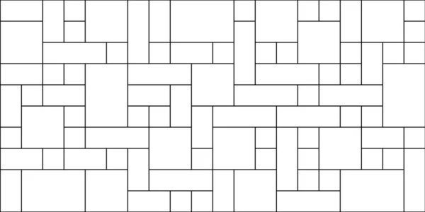 Kariertes Geometrisches Abstraktes Muster Mondrianischer Stil — Stockvektor