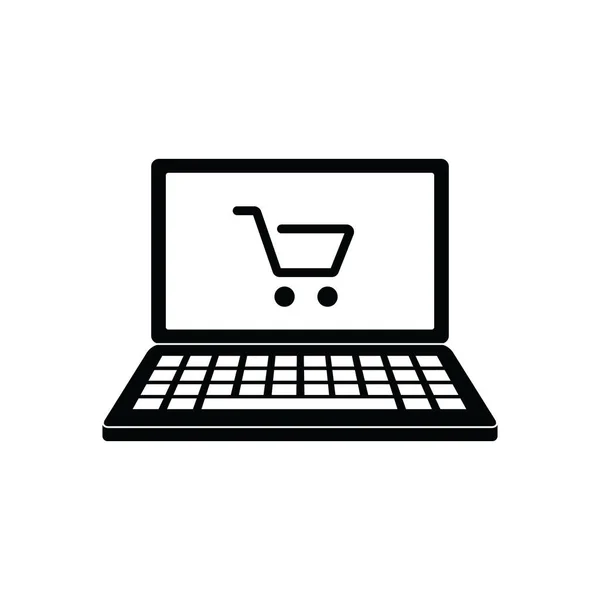 Icono Vector Compras Línea — Vector de stock