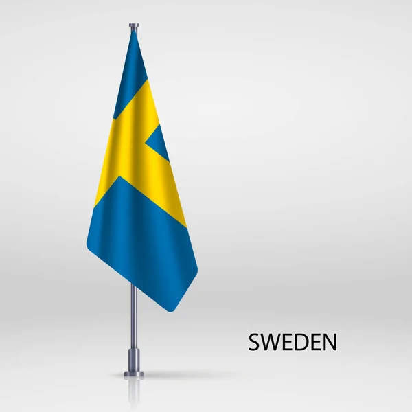 Швеція Висить Флагштоку — стоковий вектор