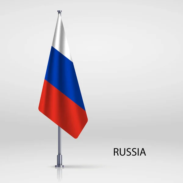 Russia Hanging Flag Flagpole — Stock Vector