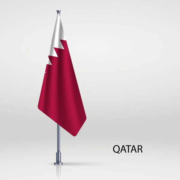 Bandera Colgante Qatar Asta Bandera — Vector de stock