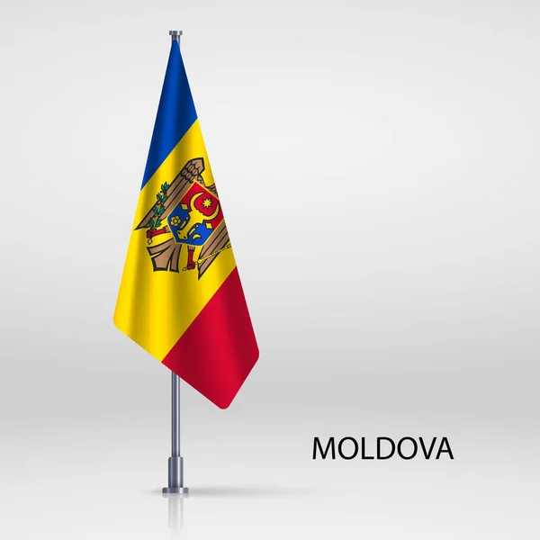 Moldávia Pendurado Bandeira Mastro —  Vetores de Stock