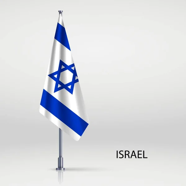 Israel Pendurado Bandeira Mastro — Vetor de Stock